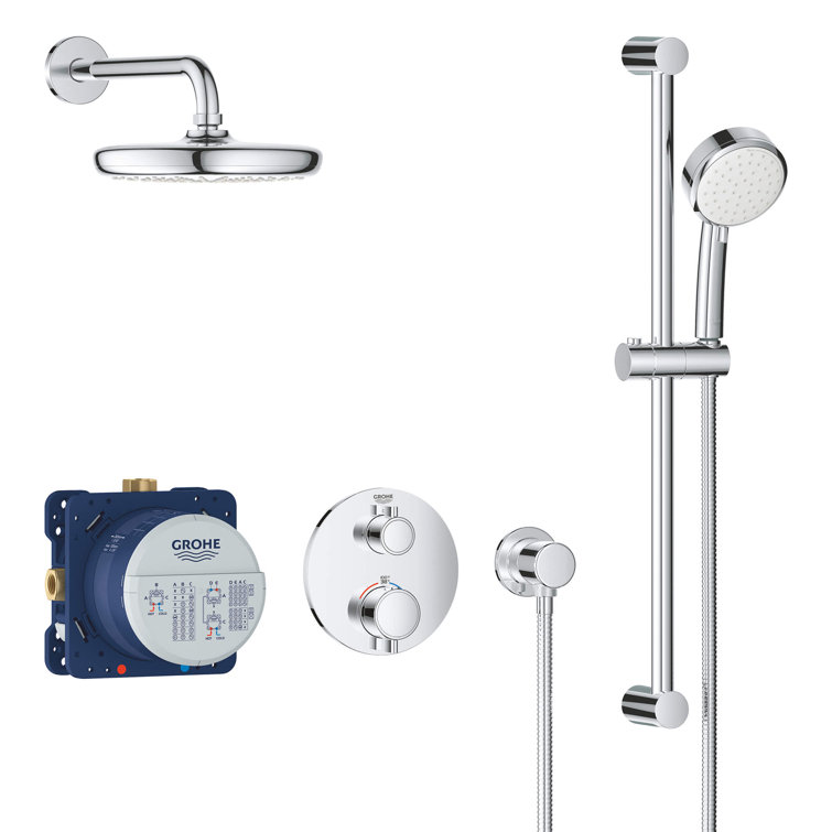 GROHE Grohtherm® Thermostatic Complete Shower System with Roughin